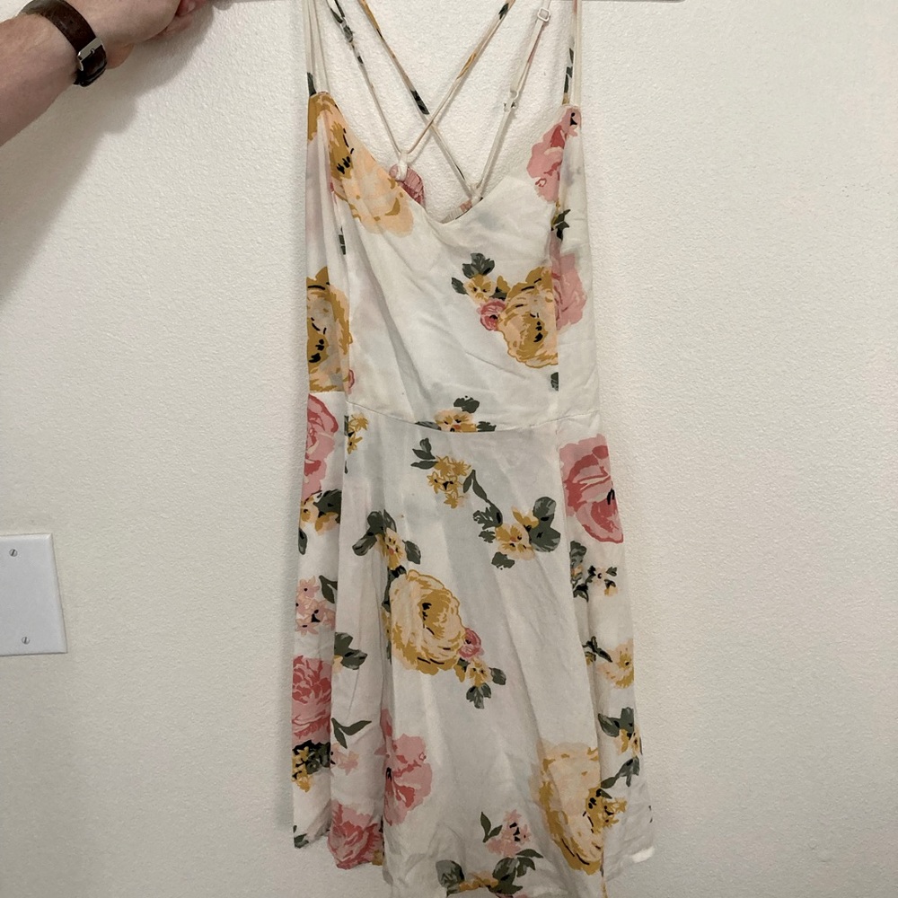 Yellow and Pink Floral Tank Dress